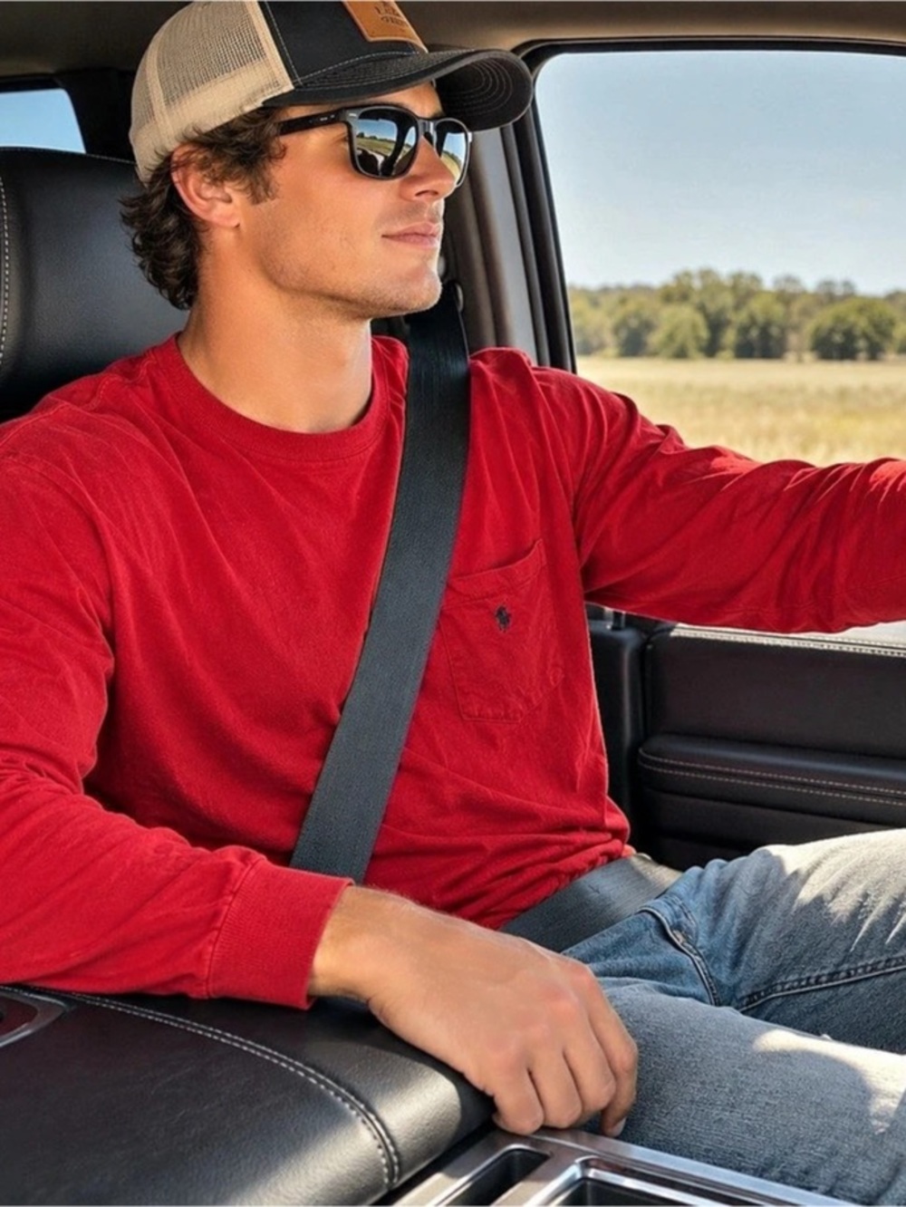 Polo Ralph Lauren Polo Long Sleeve Pocket Tee in Red Size Medium